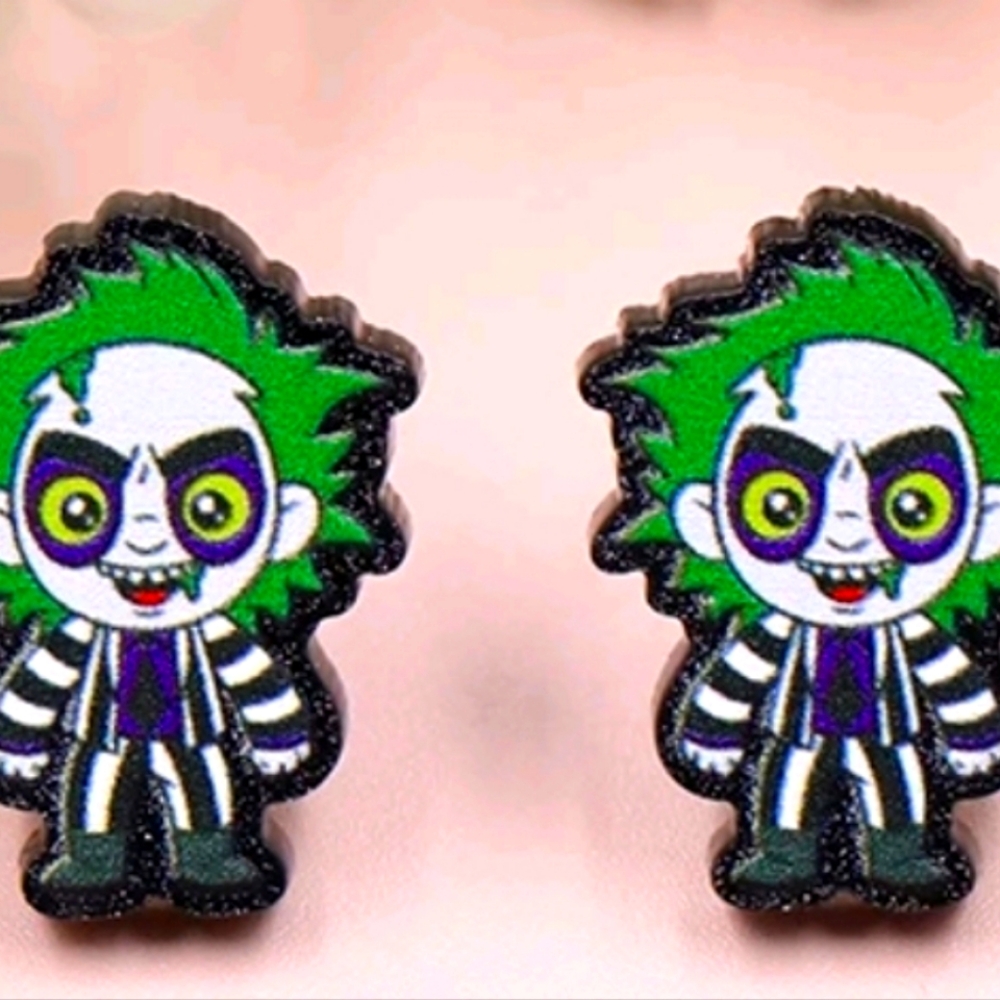 Beetlejuice earrings